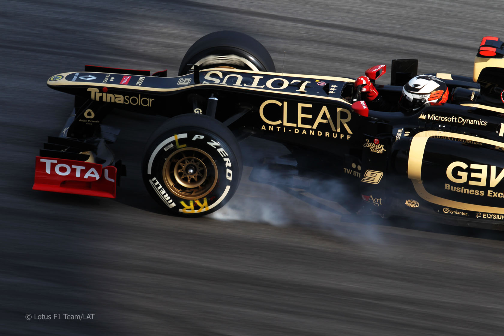 Lotus F1 car with Microsoft Dynamics branding, 2012